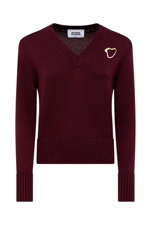 Burgundy merino wool jumper ALPHA STUDIO | AD4120A2009